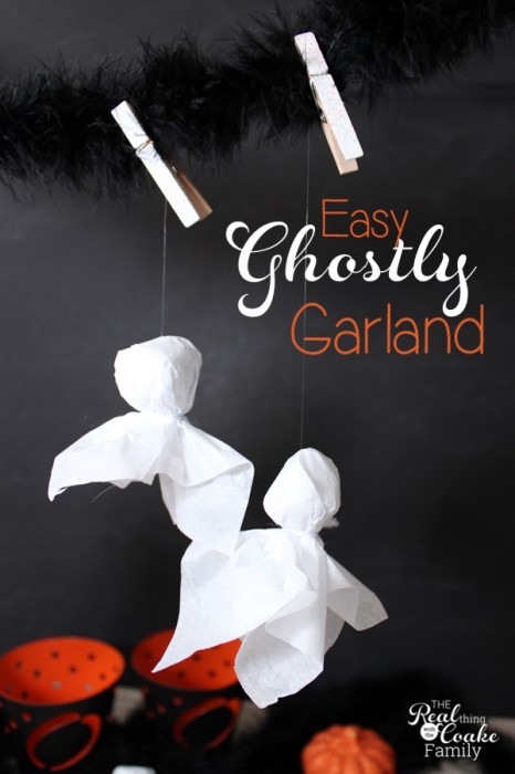 More easy Halloween crafts! Love these cute little ghosts that are quick, inexpensive and easy too. I could use them in a garland or around the house in my Halloween decorations. 