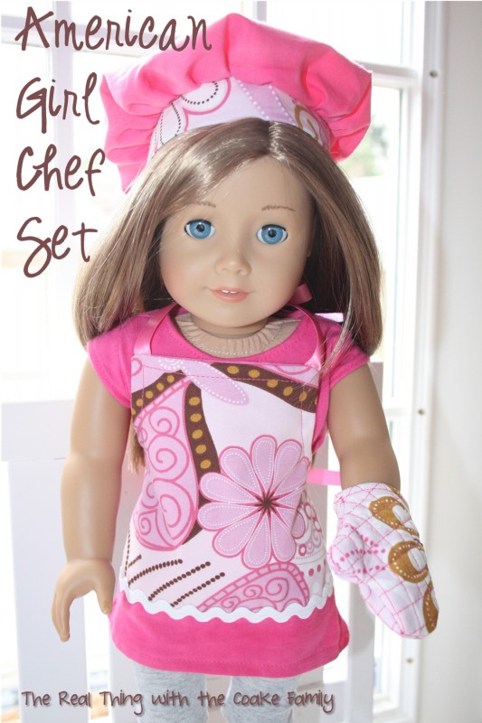 American Girl Doll Pattern to make a skirt and a cute chef set. #Sewing #AmericanGirlDoll #RealCoake American Girl Doll Pattern to make a skirt and a cute chef set. #Sewing #AmericanGirlDoll #RealCoake