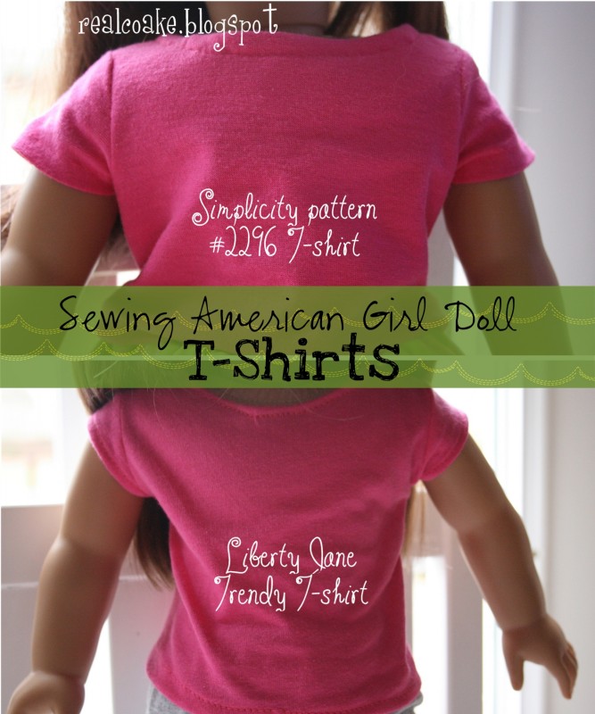 American Girl Doll Patterns to make two different style t-shirts. #Sewing #AmericanGirlDoll #RealCoake American Girl Doll Patterns to make two different style t-shirts. #Sewing #AmericanGirlDoll #RealCoake