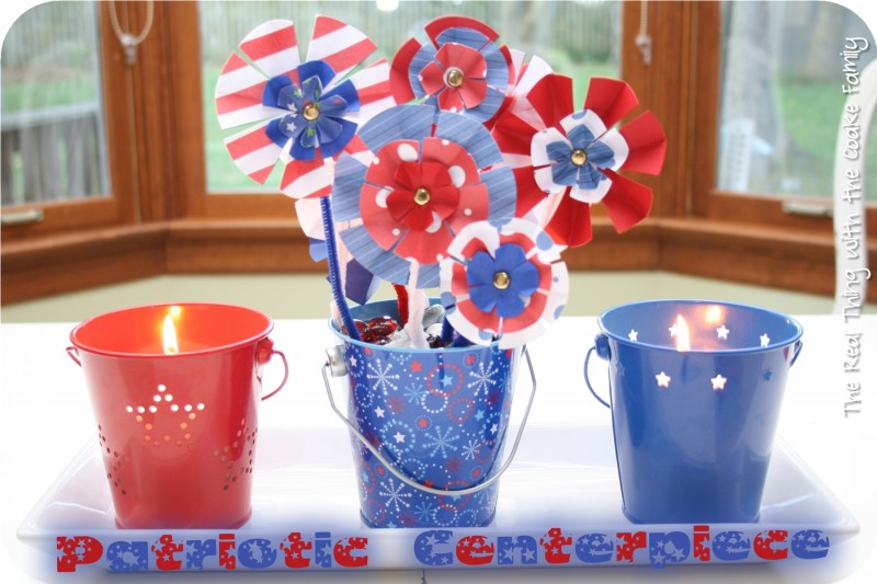 Simple and cute 4th of July centerpiece. #4thofJuly #Centerpiece #RealCoake Simple and cute 4th of July centerpiece. #4thofJuly #Centerpiece #RealCoake