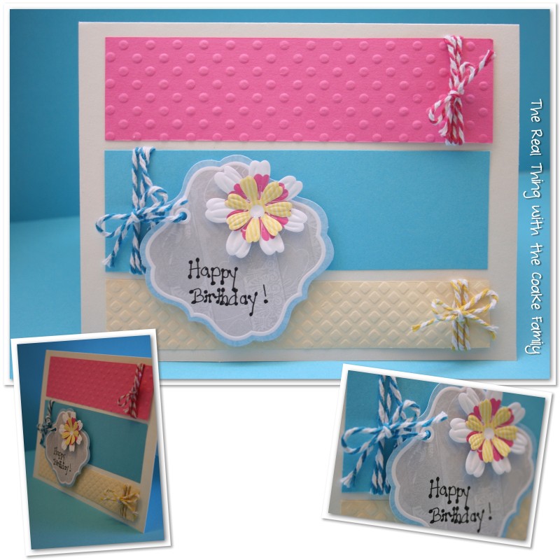 Color Block and Baker's Twine Birthday Card. #Cards #Birthday #RealCoake Color Block and Baker's Twine Birthday Card. #Cards #Birthday #RealCoake