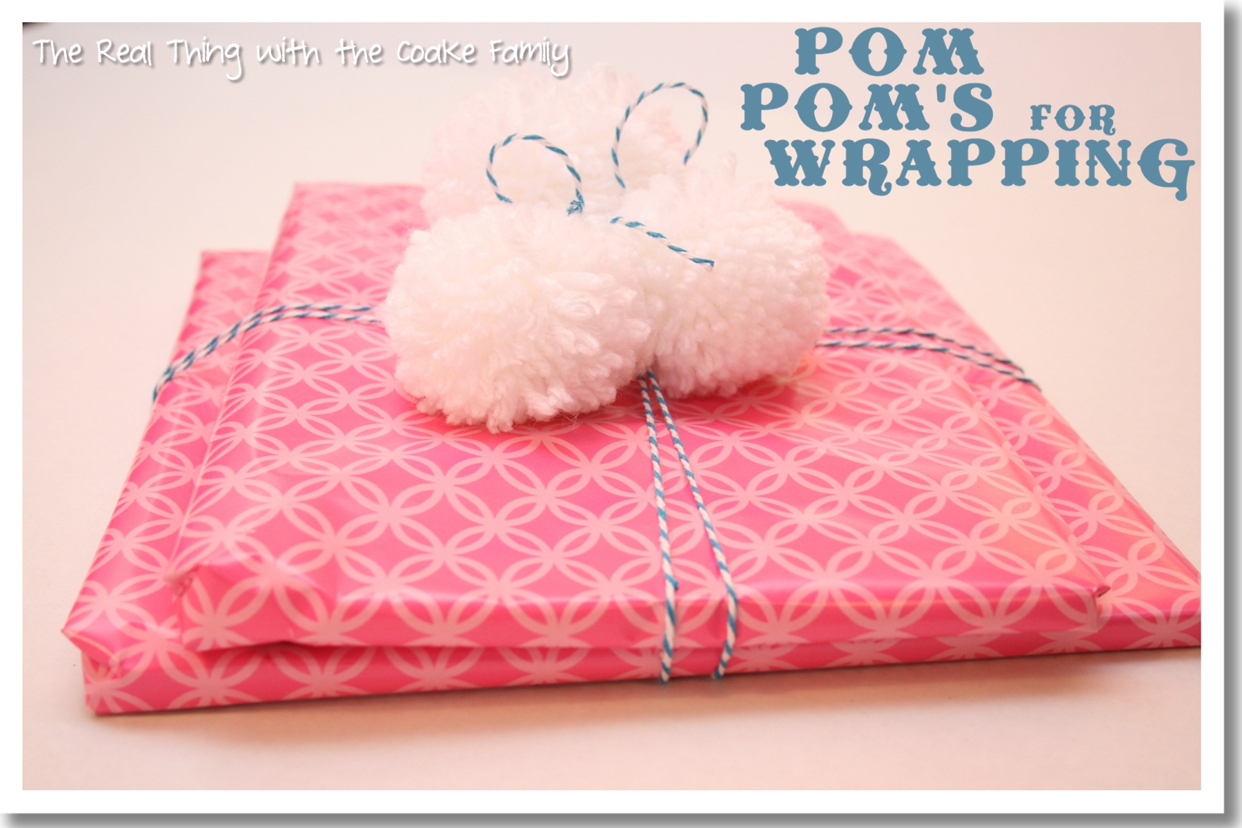 Gift wrap idea using adorable pom poms. #GiftWrap #Gifts #PomPoms #RealCoake Gift wrap idea using adorable pom poms. #GiftWrap #Gifts #PomPoms #RealCoake