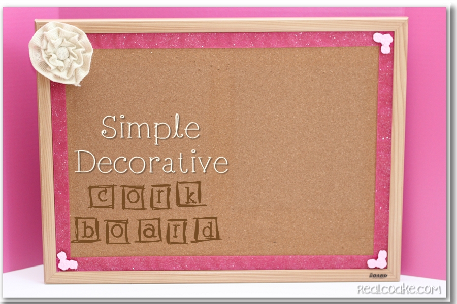 Idea for taking a Cork Board from plain to cute with tutorial #BulletinBoard #DIY #Craft #RealCoake Idea for taking a Cork Board from plain to cute with tutorial #BulletinBoard #DIY #Craft #RealCoake