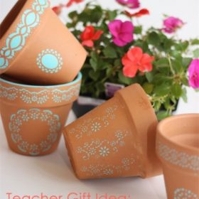 Teacher Gifts ~ Make Stenciled Pots