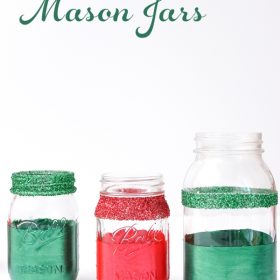 Glittery Christmas Mason Jar Teacher Gifts