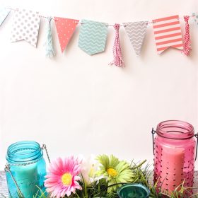 Cute Spring Banner with Twine Tassels