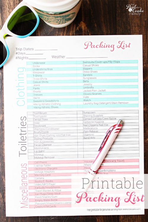 free printable packing list free printable packing list