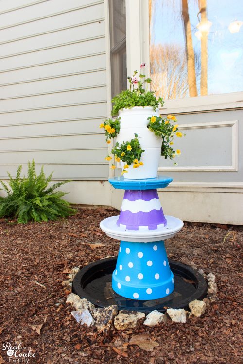 Colorful and Whimsical DIY Water Fountain or Bird Bath