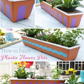 Painting Plastic Flower Pots ~ Add Personality and Fun to your Outdoor Space