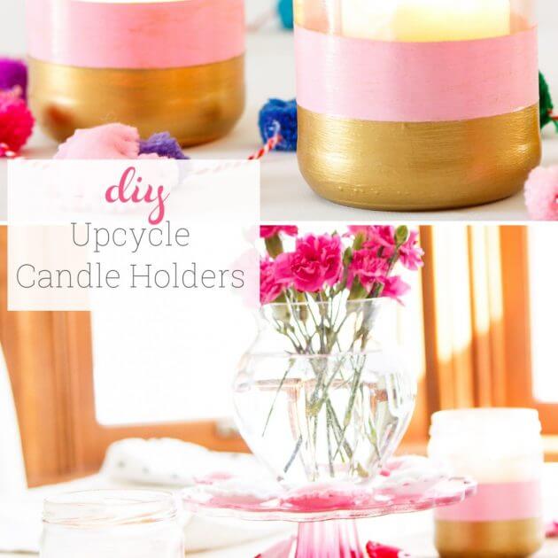 How to make DIY Candle Holders from Salsa Jars