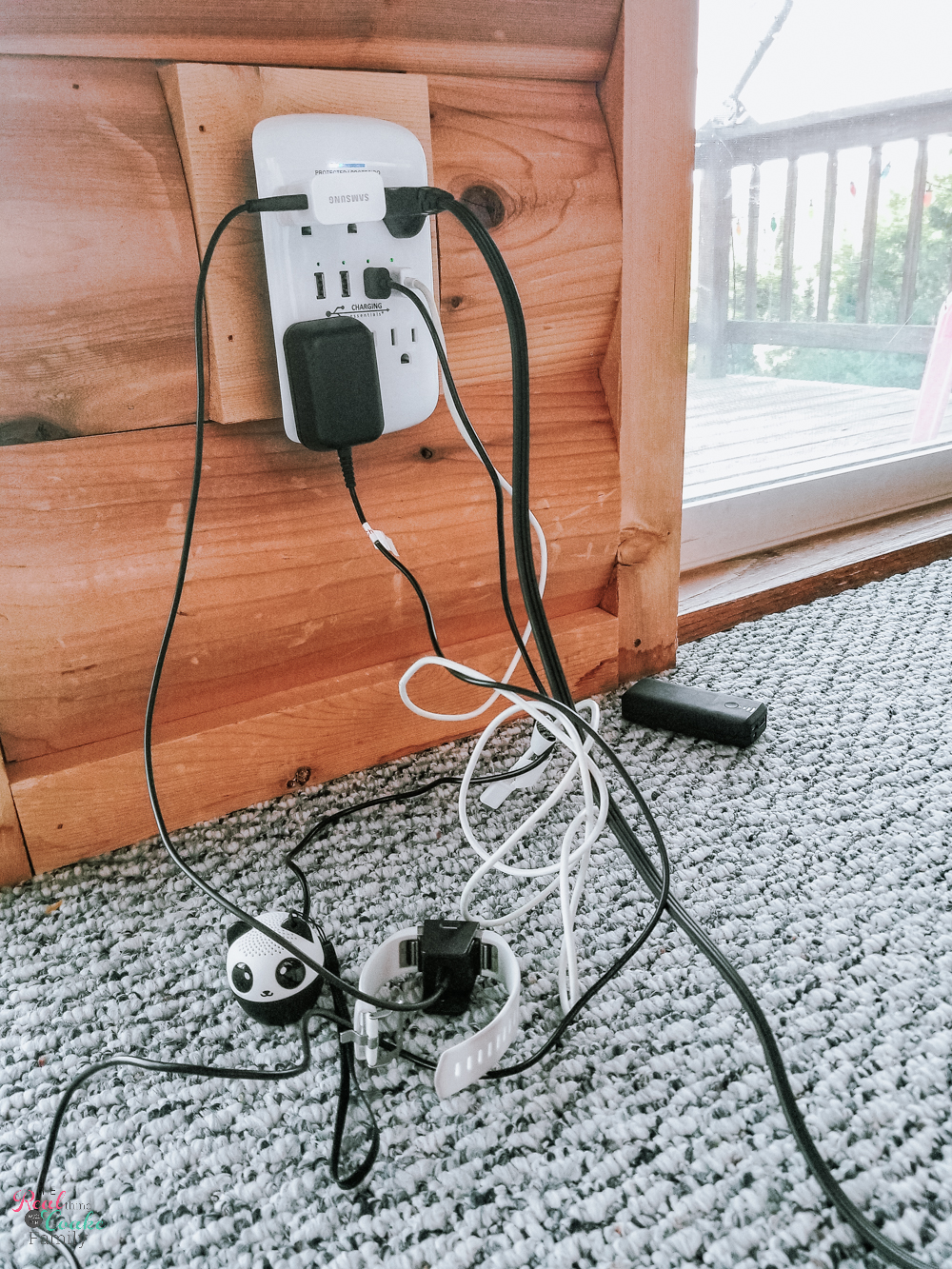 charging essentials plug with things plugged into it List of travel accessories essential for a family road trip. Combo list of tech gadgets and accessories to make travel with the family easier and more fun.