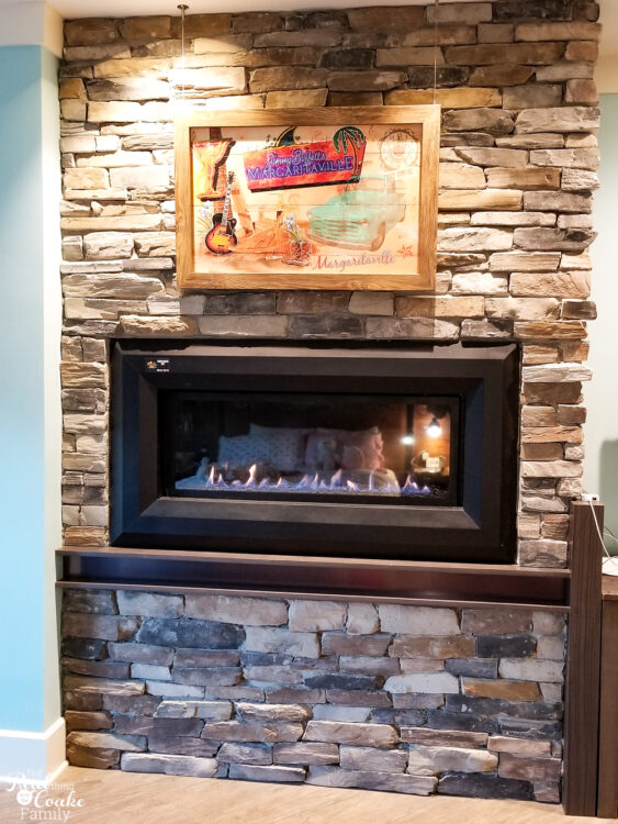 Margaritaville Island Hotel in room fireplace Family vacation ideas for travel with teens and tween. Tips that help make family travel more fun along with an idea for a great destination in Tennessee.