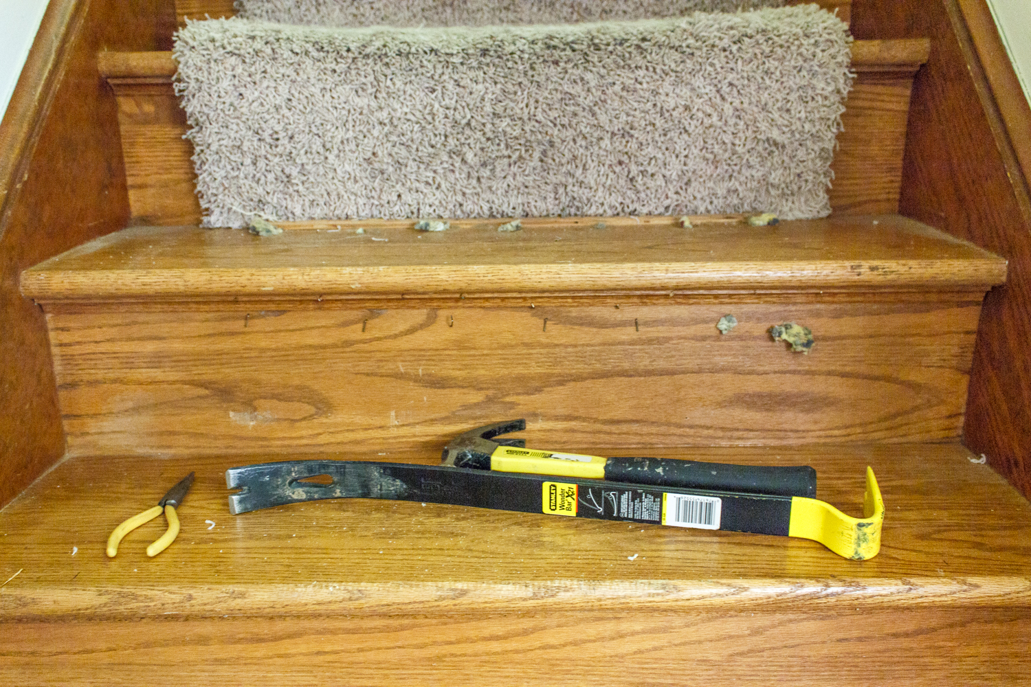 This is how to remove carpet from stairs The Real Thing with the